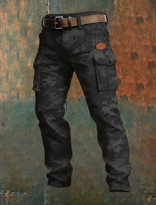 Men's Business-Style Printed Casual Trousers