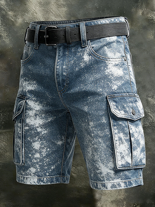 Men's Retro Vacation Business Art Print Casual Shorts
