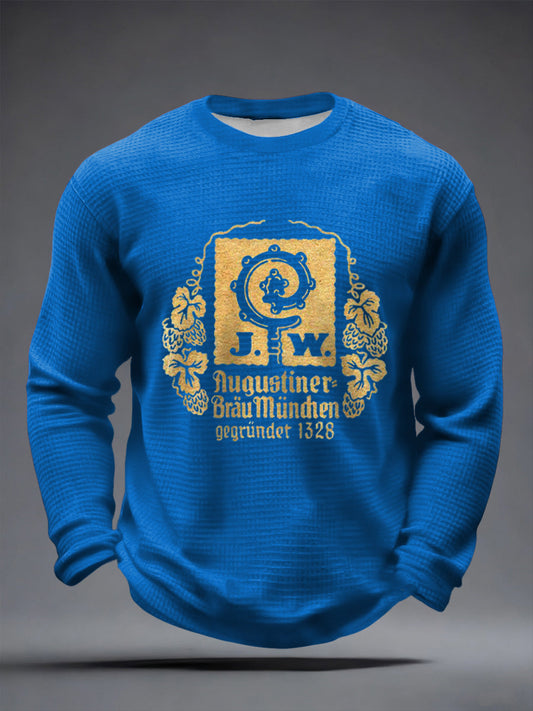 Men's Beer Lover Waffle Long Sleeve T-Shirt