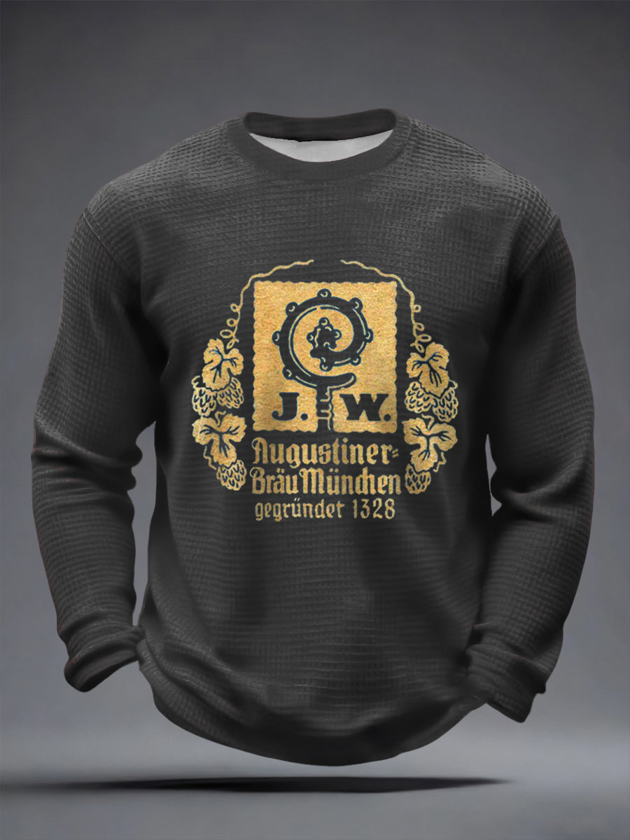 Men's Beer Lover Waffle Long Sleeve T-Shirt