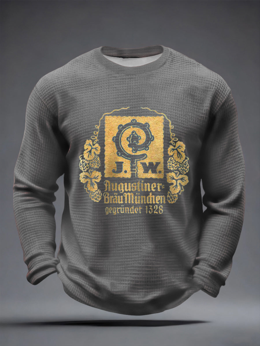 Men's Beer Lover Waffle Long Sleeve T-Shirt