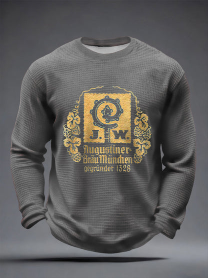 Men's Beer Lover Waffle Long Sleeve T-Shirt