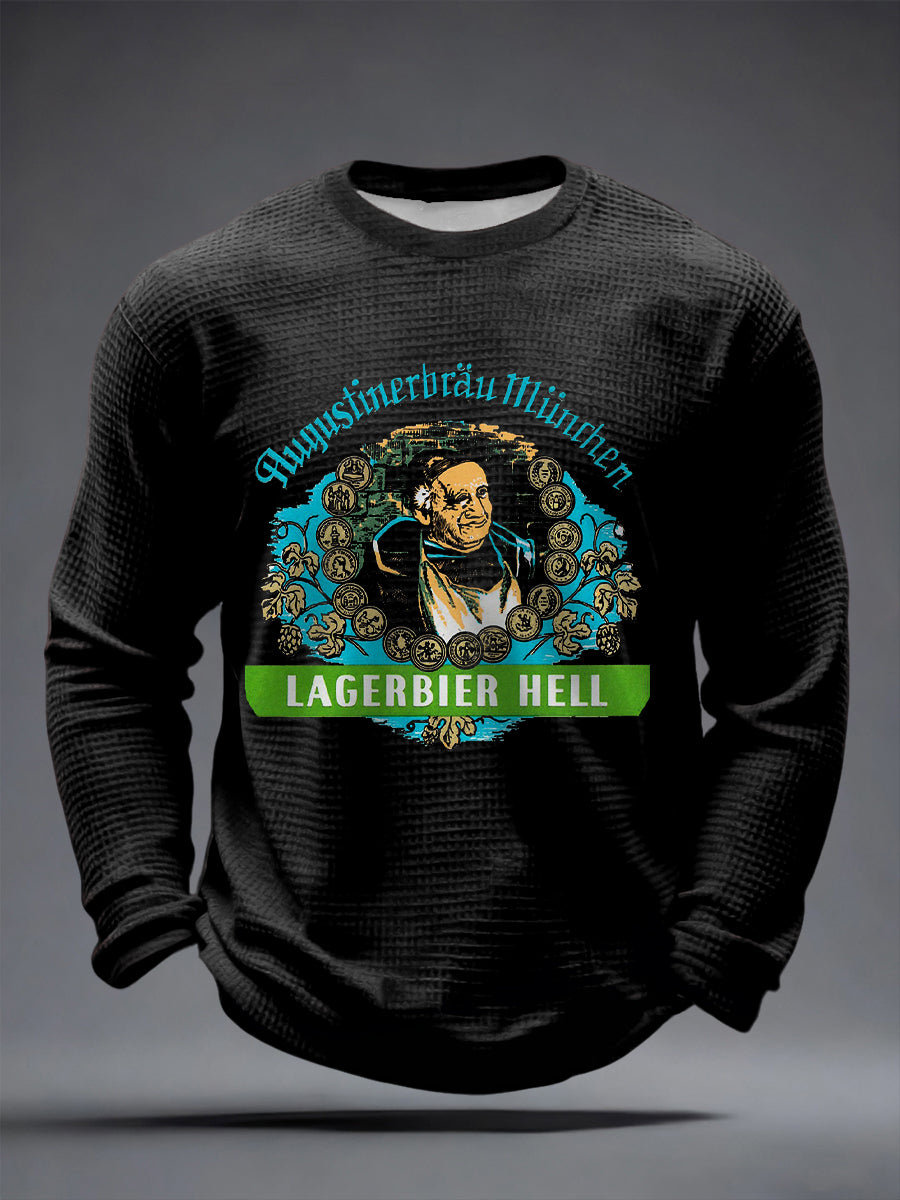 Men's Beer Lover Waffle Long Sleeve T-Shirt