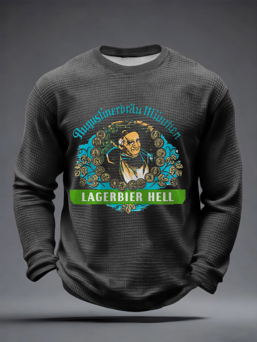 Men's Beer Lover Waffle Long Sleeve T-Shirt