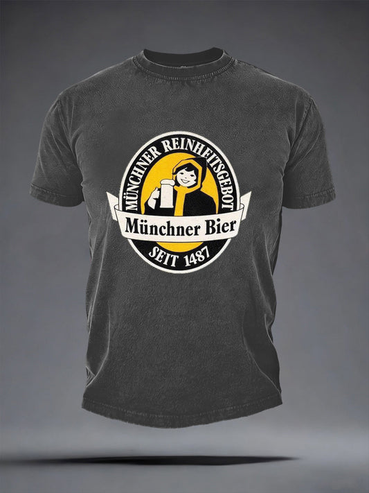Men's Beer Lover Munich Oktoberfest Print T-shirt