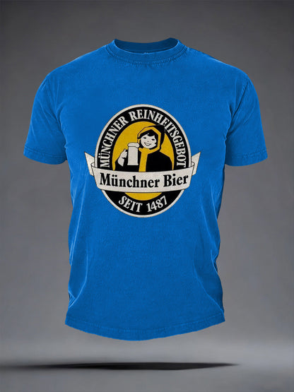 Men's Beer Lover Munich Oktoberfest Print T-shirt