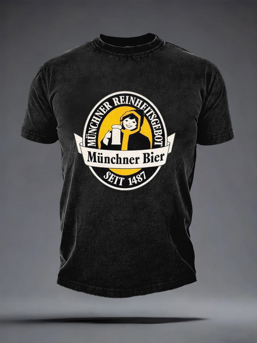Men's Beer Lover Munich Oktoberfest Print T-shirt