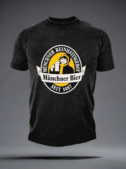 Men's Beer Lover Munich Oktoberfest Print T-shirt