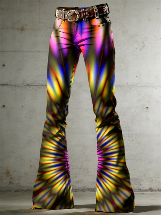 Women's Psychedelic Art Print Flared Trousers