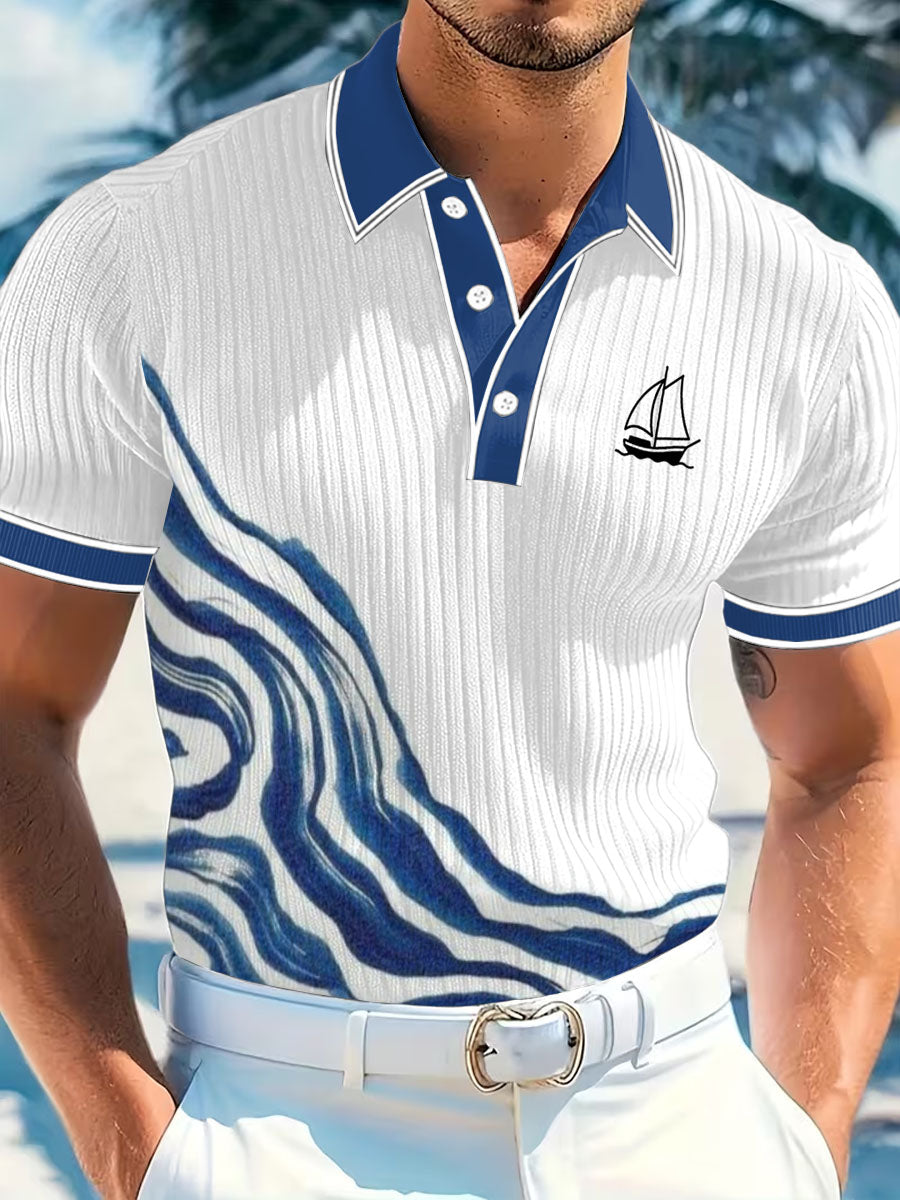 Men's Simple Vacation Printed Casual Polo Shirt