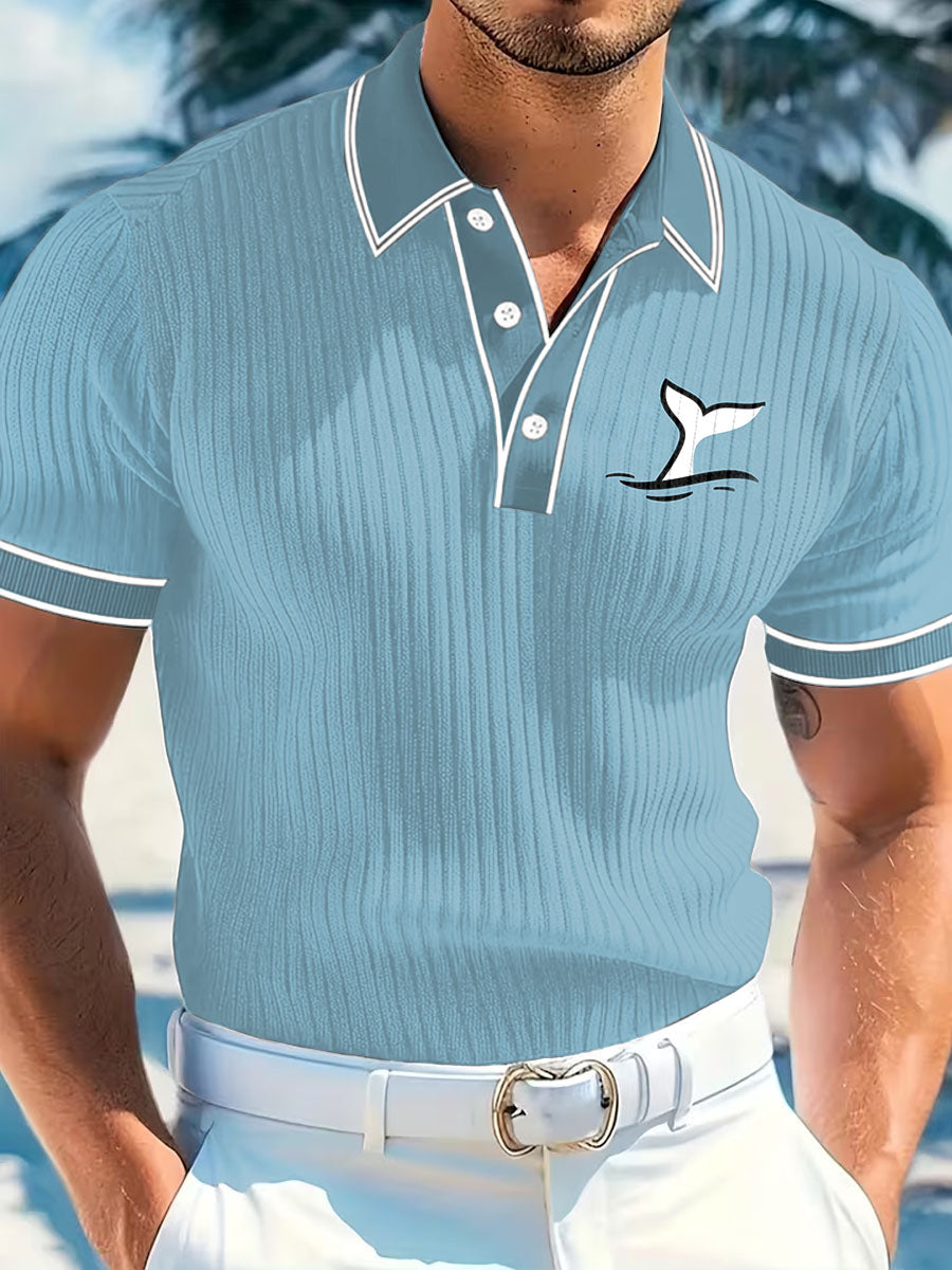 Men's Simple Vacation Printed Casual Polo Shirt