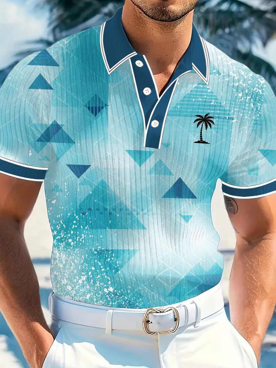 Men's Simple Vacation Printed Casual Polo Shirt