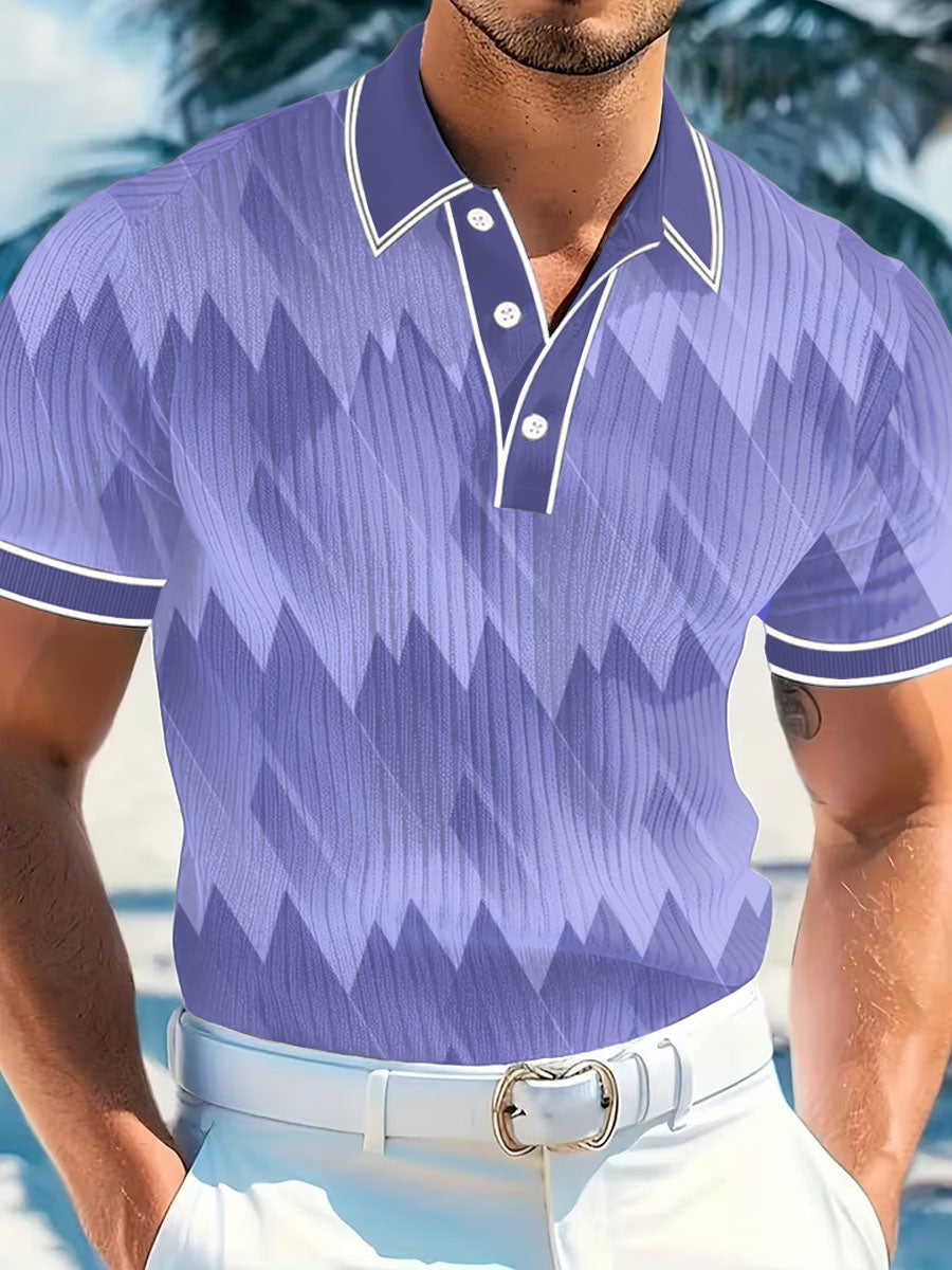 Men's Vintage Business Style Printed Casual Polo Shirt