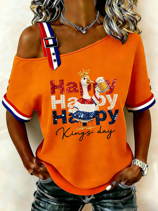 Women's Vintage Dutch King's Day Celebration Casual T-Shirt