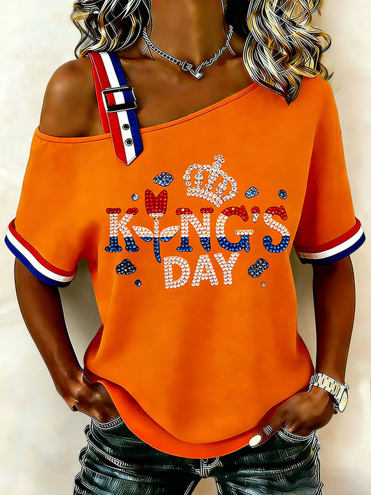 Women's Vintage Dutch King's Day Tulip Casual T-Shirt