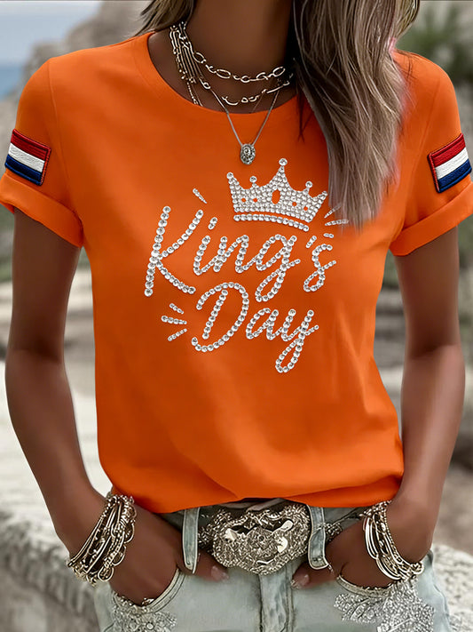Women's Vintage Dutch King's Day Art Casual T-Shirt