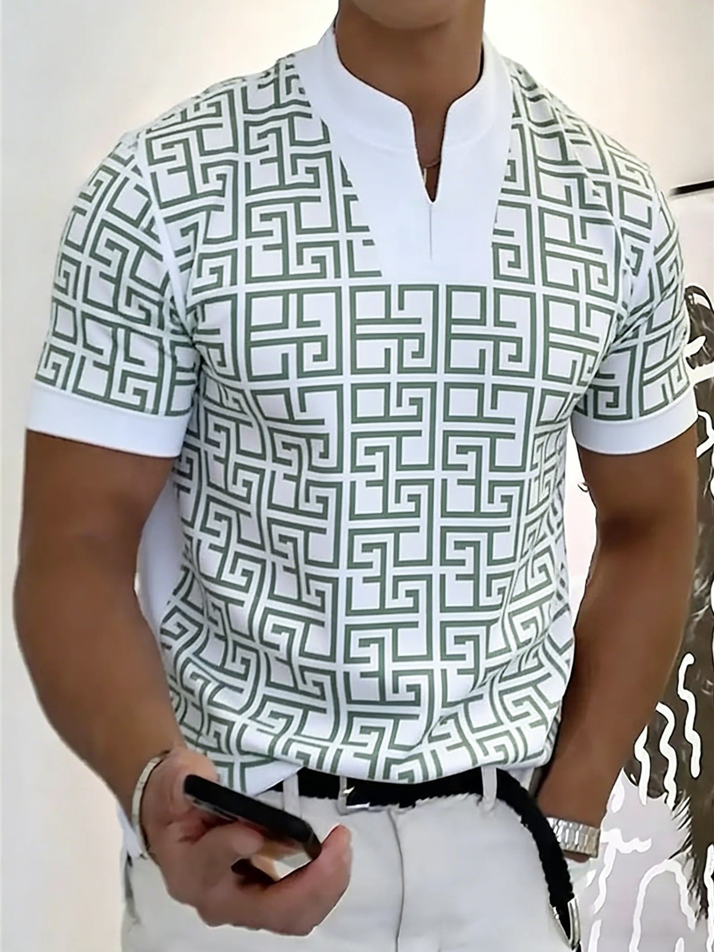 Men's Business V-neck T-shirt