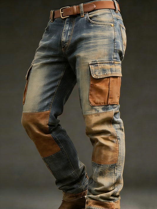 Men's Retro Vacation Business Art Print Casual Workwear Trousers