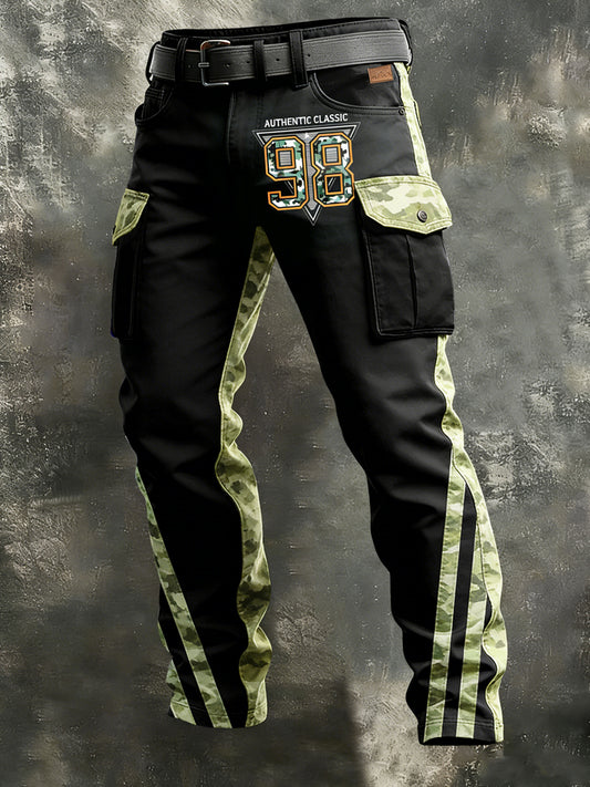 Men's Retro Vacation Business Sporty Style Art Print Casual Workwear Trousers