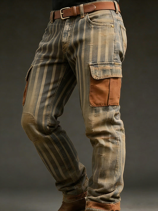 Men's Retro Vacation Business Western Art Print Casual Workwear Trousers
