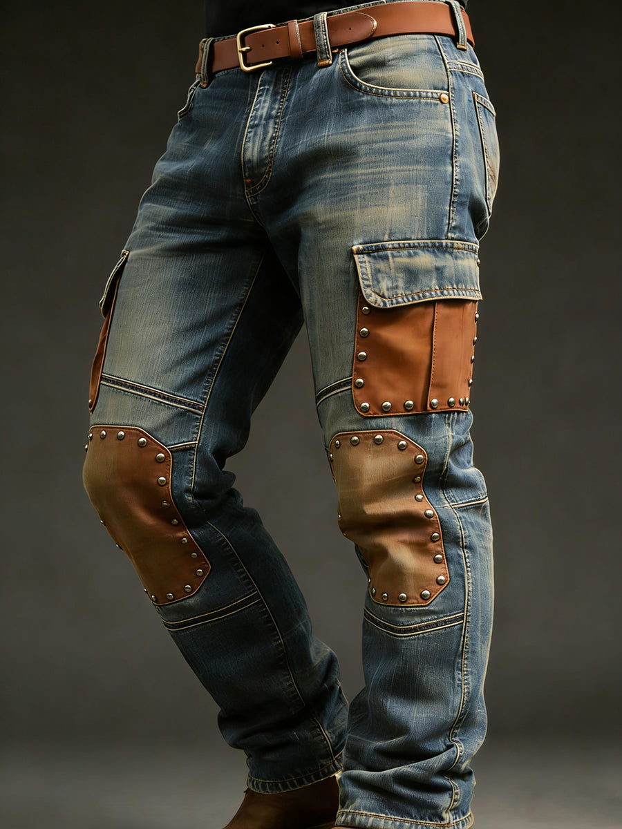 Men's Retro Vacation Business Western Art Print Casual Workwear Trousers