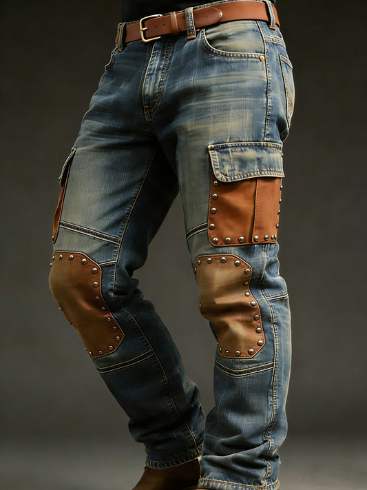 Men's Retro Vacation Business Western Art Print Casual Workwear Trousers