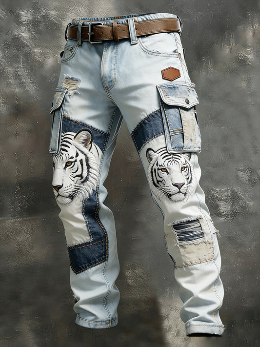 Men's Retro Business Style Casual Work Trousers