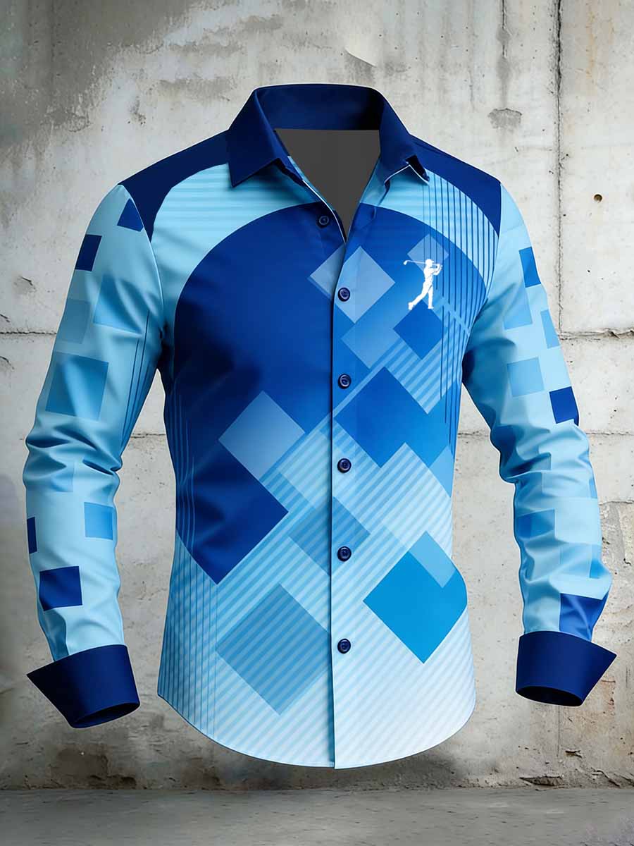 Men's Fashion Business Style Printed Casual Shirt