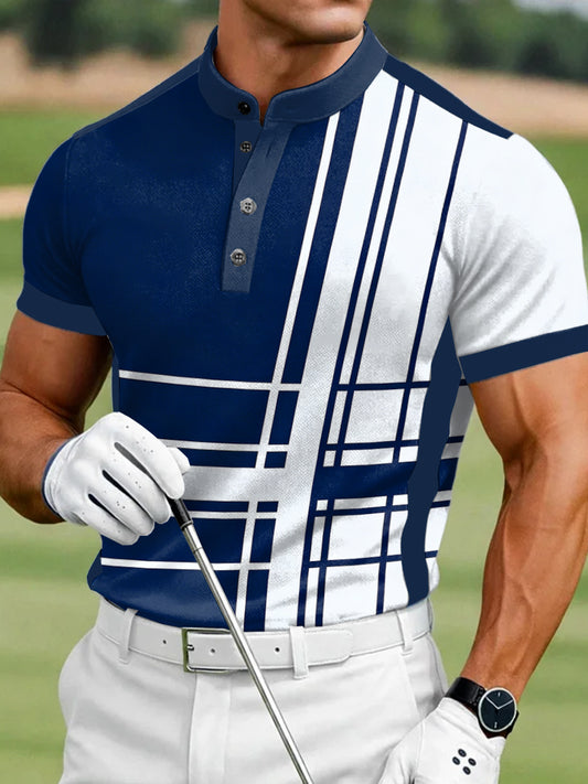 Men's Vintage Business Style Printed Casual Polo Shirt