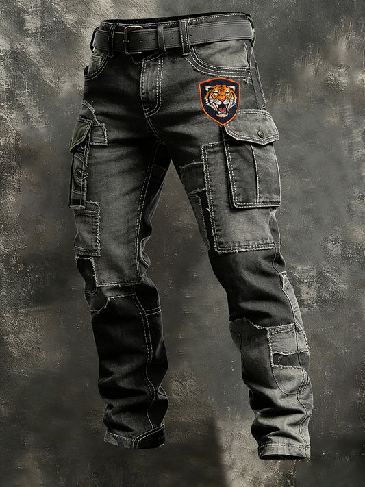 Men's Retro Business Style Casual Work Trousers