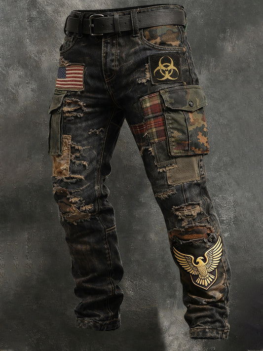 Men's Retro Business Style Casual Work Trousers