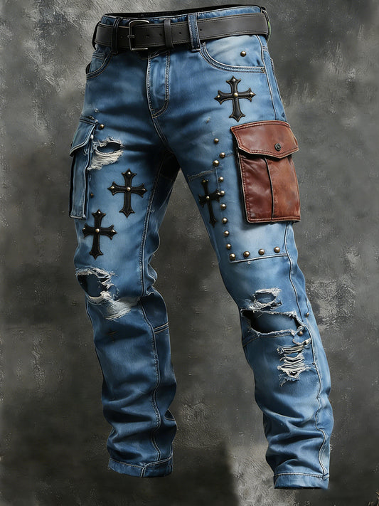 Men's Retro Business Style Casual Work Trousers