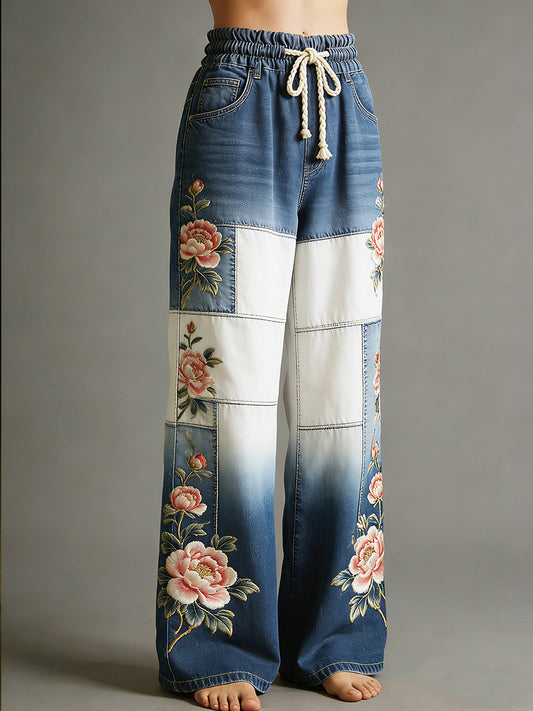 Women's Art Print Trousers
