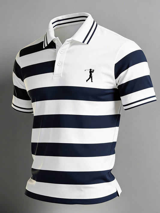 Men's Vintage Business Style Printed Casual Polo Shirt