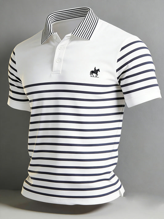 Men's Vintage Business Style Printed Casual Polo Shirt