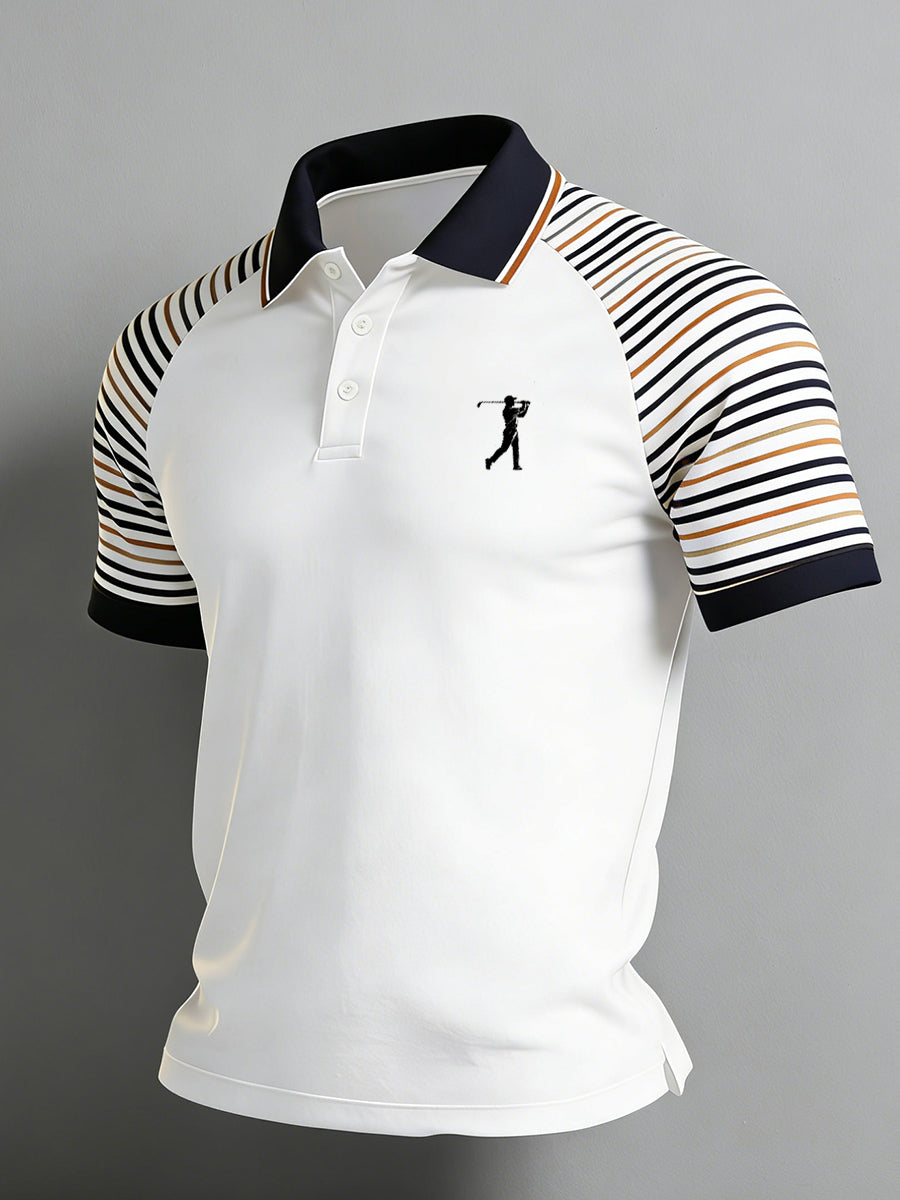 Men's Vintage Business Style Printed Casual Polo Shirt