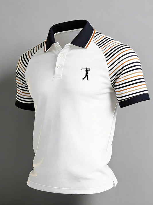 Men's Vintage Business Style Printed Casual Polo Shirt
