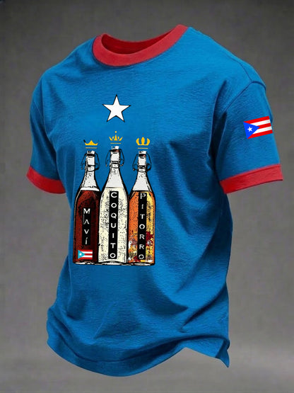 Men's Puerto Rico Print Short Sleeves T-shirt