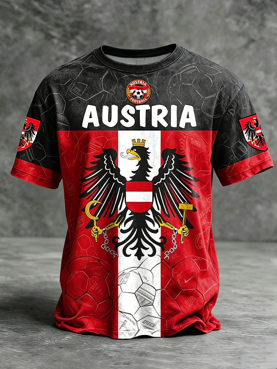 Retro Austrian Art Print Casual T-Shirt