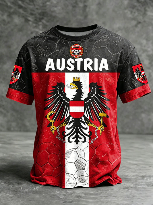 Retro Austrian Art Print Casual T-Shirt