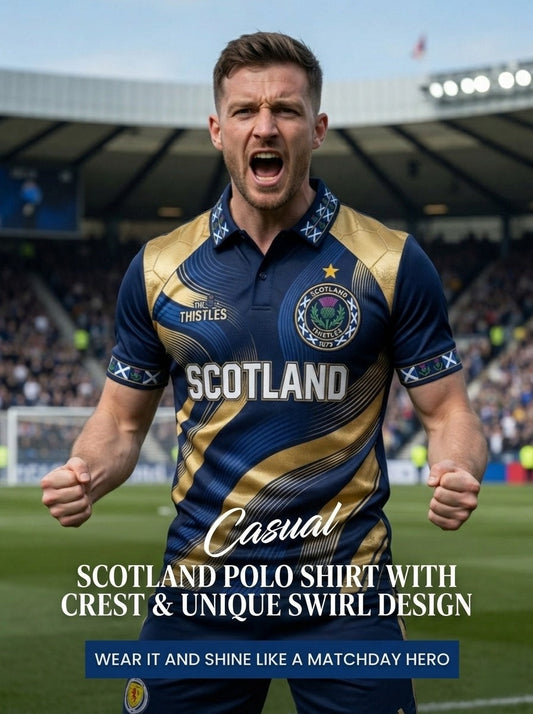 Unisex UK Scotland Football Lover 2026 Printed Short-Sleeve Polo Shirt