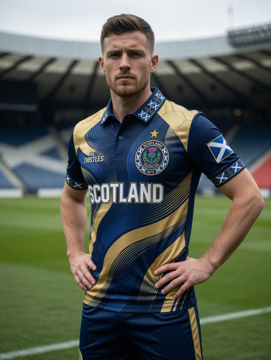Unisex UK Scotland Football Lover 2026 Printed Short-Sleeve Polo Shirt