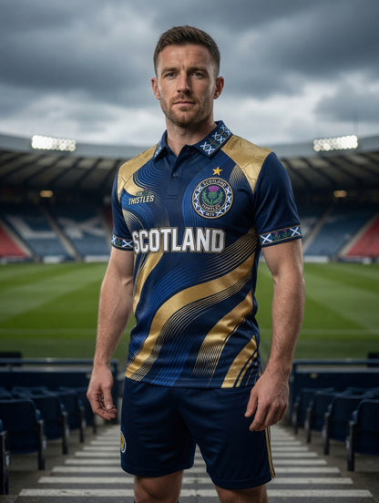 Unisex UK Scotland Football Lover 2026 Printed Short-Sleeve Polo Shirt