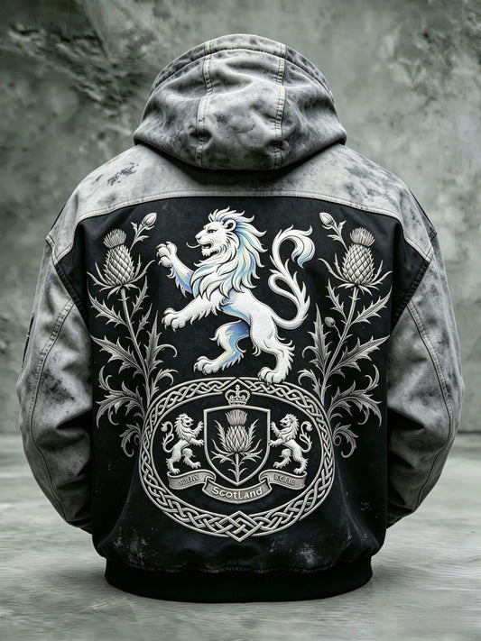 Unisex UK Scotland Football Lover 2026 Printed Hooded Zipper Jacket