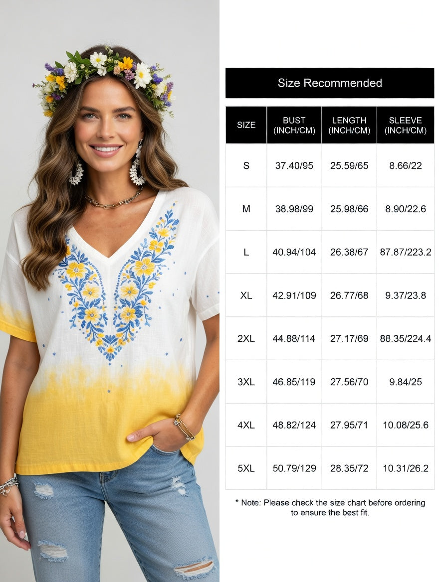 Women's Swedish Midsummer Festival Commemorative Art Print V-Neck T-Shirt