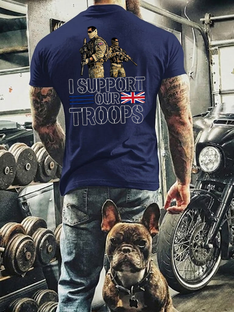 Men's I Support Our Troops Printed T-shirt