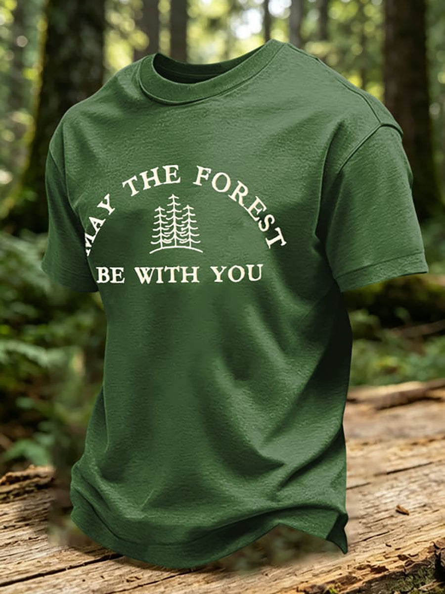 Men's May The Forest Be With You Print T-Shirt