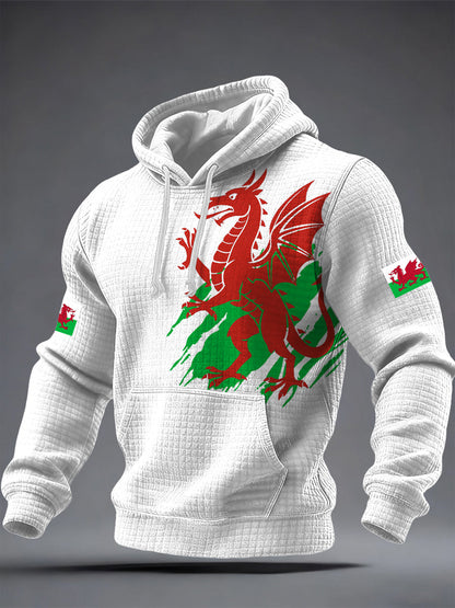 Men's Welsh Dragon Printed Hoodie