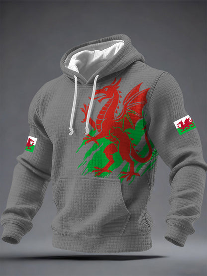 Men's Welsh Dragon Printed Hoodie