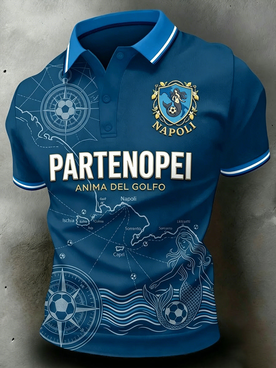 Men's Aitalian Football Napoli Short Sleeve T-Shirt